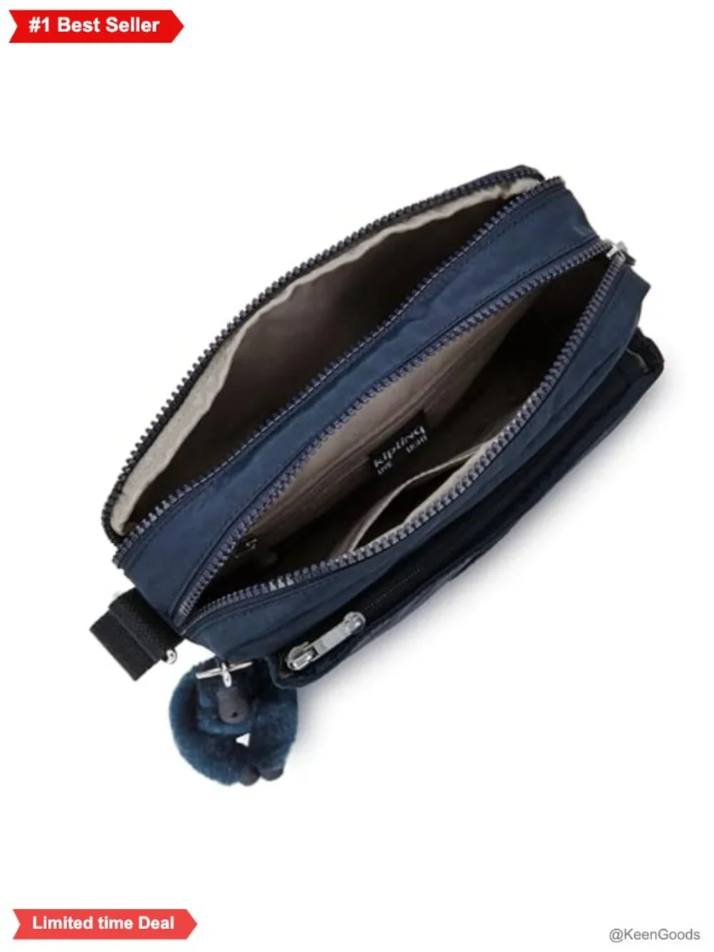 Kipling Abanu Medium Crossbody Bag Lightweight Nylon Adjustable